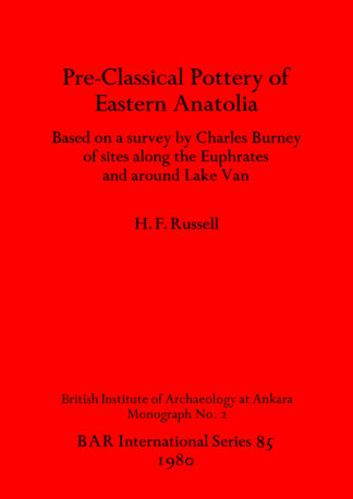 Preclassical Pottery of Eastern Anatolia cover