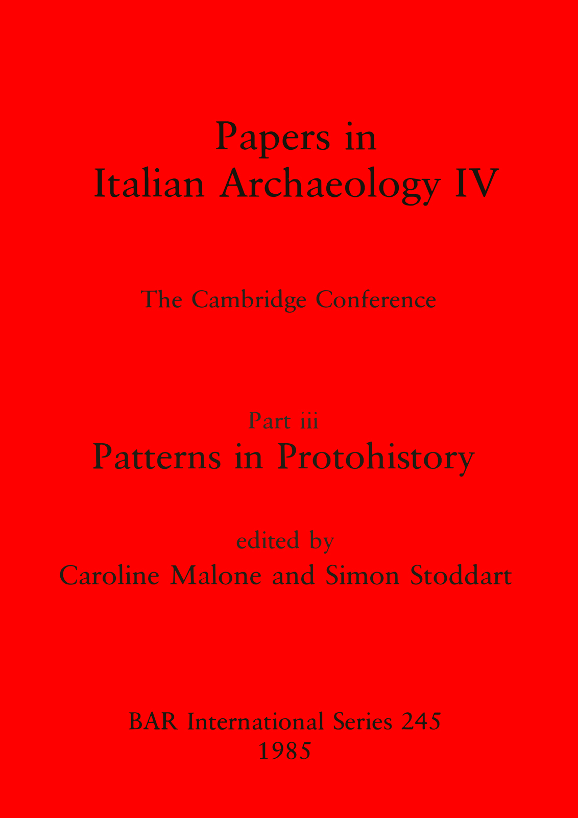 Papers in Italian Archaeology IV cover