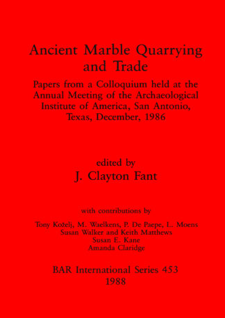 Roman Marble Quarrying and Trade cover