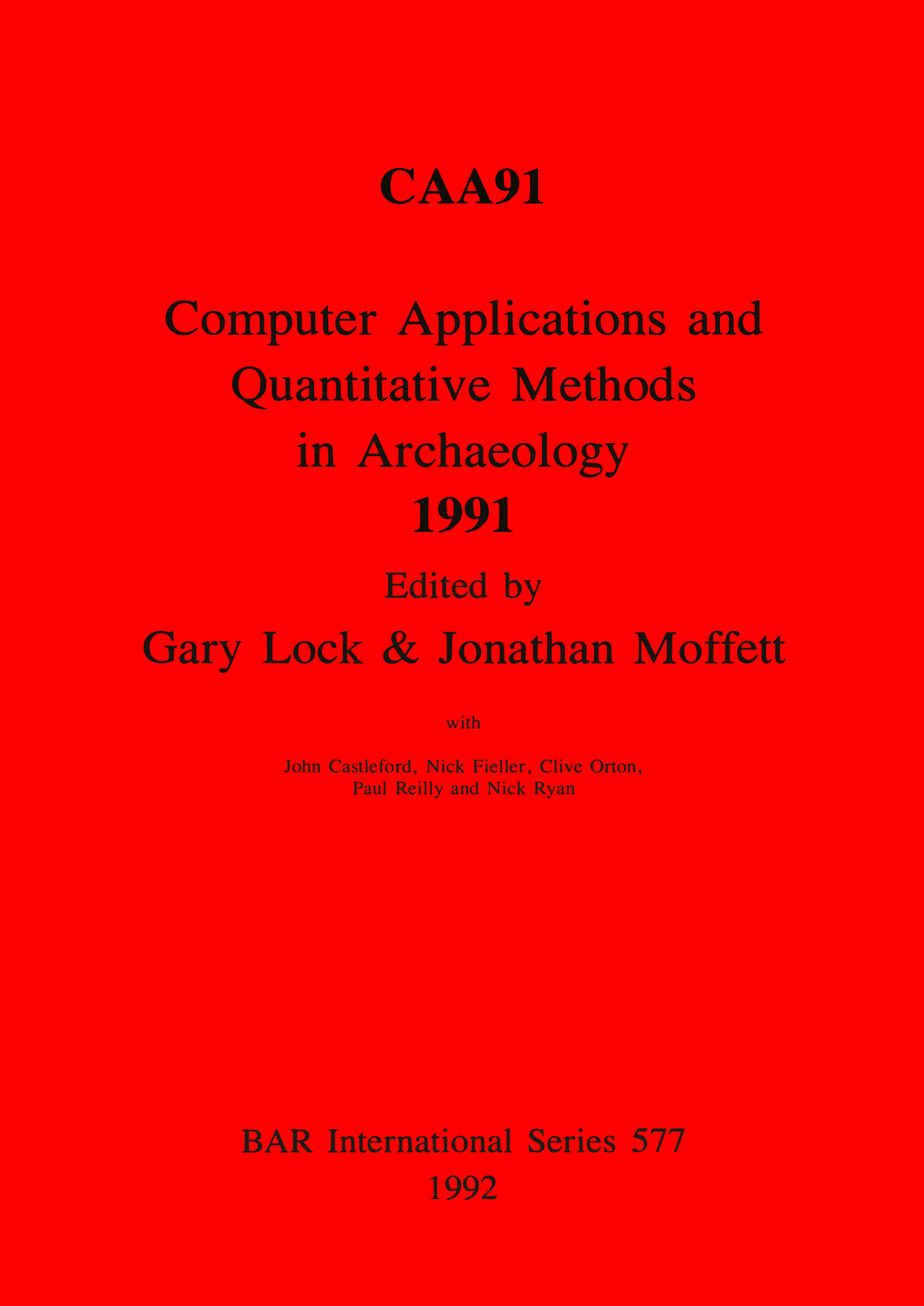 Computer Applications and Quantitative Methods in Archaeology 1991 cover