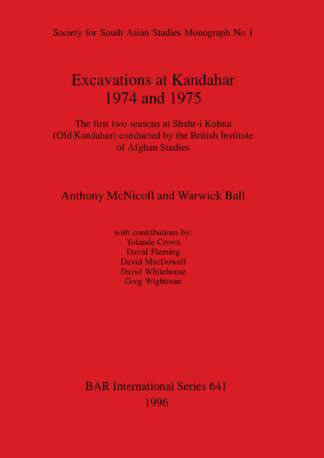 Excavationas at Kandahar 1974 and 1975 cover