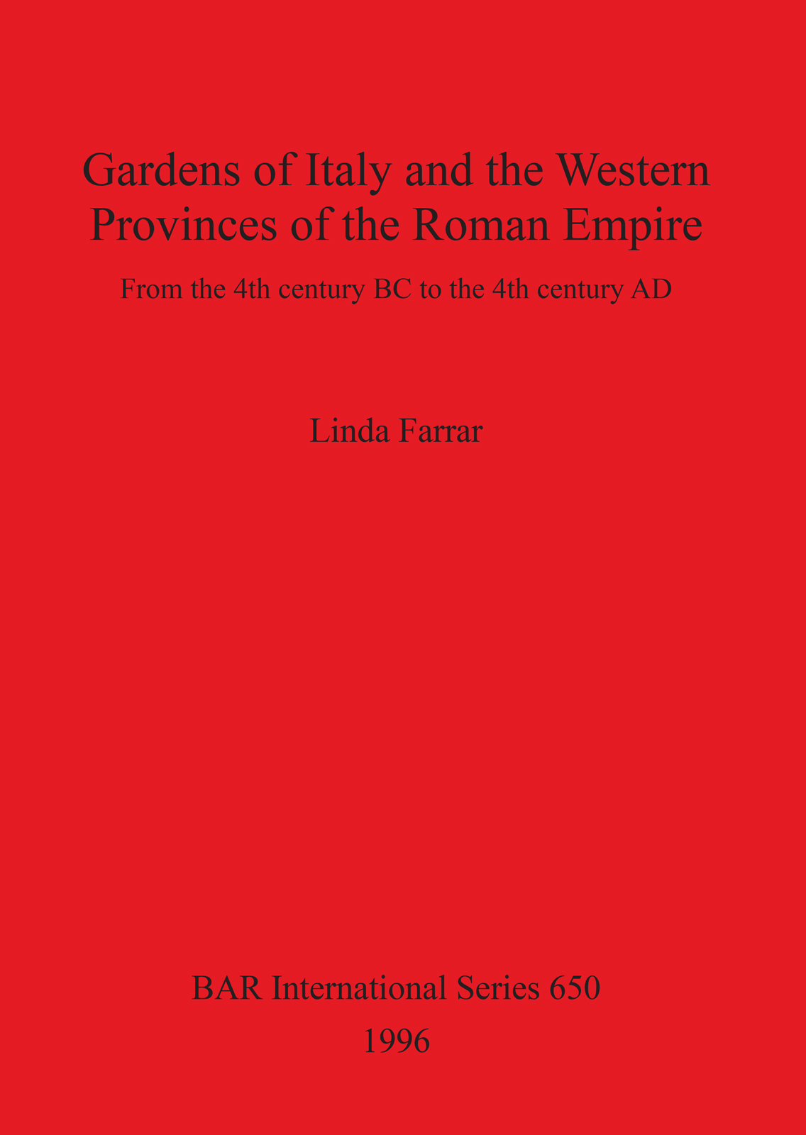 Gardens of Italy and the Western Provinces of the Roman Empire cover