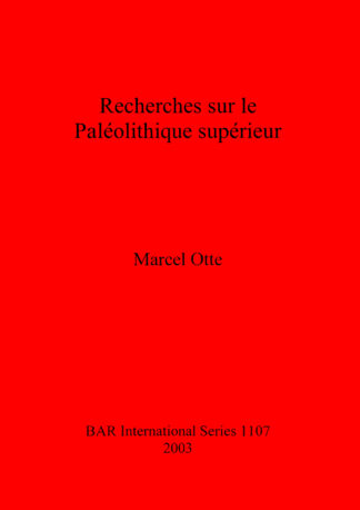 Recherches sur le Paléolithique supérieur cover