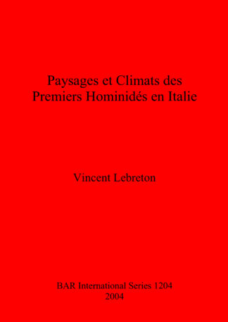 Paysages et Climats des Premiers Hominides en Italie cover