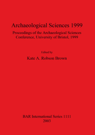 Archaeological Sciences 1999 cover