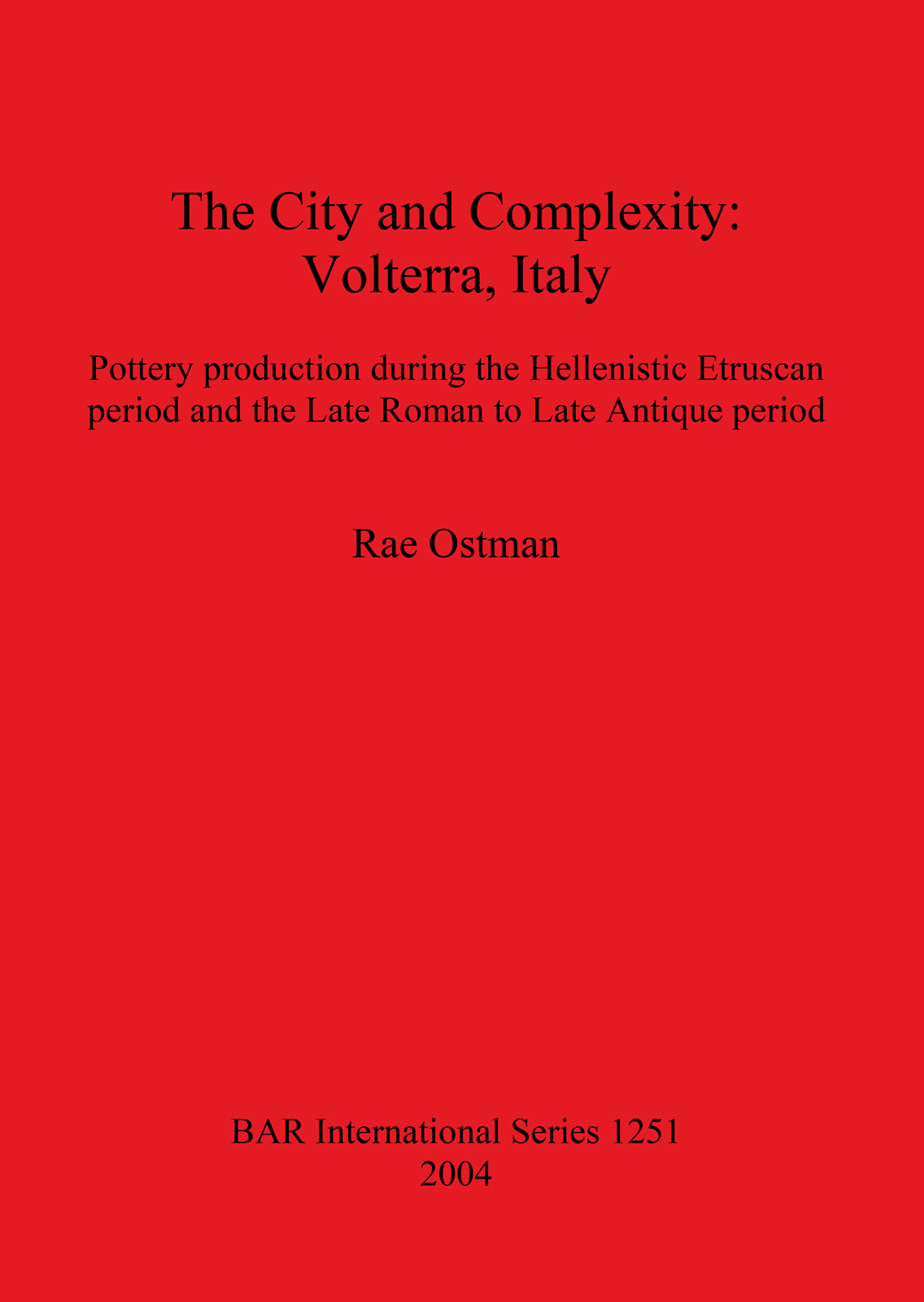 City and Complexity: Volterra Italy cover